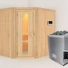 KARIBU Siirin Sauna , Naturbelassen, Fichte, 196x170x198 Cm, Eckeinstieg, Energiespartür, Ofen 4,5 KW Ext. Strg. Easy -Warmer Garten 30683 2 01.jpg
