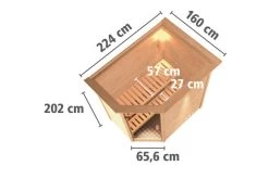 KARIBU Svea Sauna , Naturbelassen, Fichte, 224x160x202 Cm, BronzierteTür U. Kranz, Ofen 4,5 KW Integr. Strg. -Warmer Garten 30736 1 05.jpg