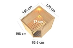 KARIBU Mia Sauna , Naturbelassen, Fichte, 196x170x198 Cm, Graphitfarbene Tür, Ofen 4,5 KW Bio Ext. Strg. Easy -Warmer Garten 30753 3 05.jpg