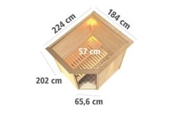 KARIBU Mia Sauna , Naturbelassen, Fichte, 224x184x202 Cm, Graphitfarbene Tür U.Kranz, Ofen 4,5 KW Integr. Strg. -Warmer Garten 30754 1 05.jpg