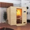 KARIBU Jara Sauna , Naturbelassen, Fichte, 195x195x187 Cm,SETOfen 4,5 KW Ext. Strg. Easy -Warmer Garten 30769 2 01.jpg