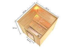 KARIBU Jara Sauna , Naturbelassen, Fichte, 195x195x187 Cm,SETOfen 4,5 KW Ext. Strg. Easy -Warmer Garten 30769 2 05.jpg