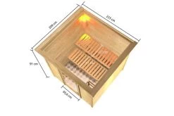 KARIBU Jara Sauna , Naturbelassen, Fichte, 223x209x191 Cm, Kranz SET, Ofen 4,5 KW Ext. Strg. Easy -Warmer Garten 30770 2 05.jpg