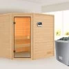 KARIBU Tilda Sauna , Naturbelassen, Fichte, 195x195x187 Cm,SETOfen 4,5 KW Ext. Strg. Easy -Warmer Garten 30771 2 01.jpg