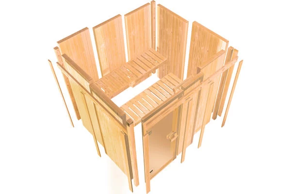 KARIBU Bodo Sauna , Naturbelassen, Fichte, 196x178x198 Cm,SETOfen 4,5 KW Ext. Strg. Easy 12 KARIBU Bodo Sauna , Naturbelassen, Fichte, 196x178x198 Cm,SETOfen 4,5 KW Ext. Strg. Easy – Bild 10