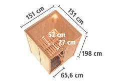 KARIBU Norin Sauna, Naturbelassen, Fichte, 151 X 151 X 198 Cm, Fronteinstieg, Mit Bronzierter Tür, SET Mit Ofen 4,5 KW Integr. Str. 18 KARIBU Norin Sauna, Naturbelassen, Fichte, 151 X 151 X 198 Cm, Fronteinstieg, Mit Bronzierter Tür, SET Mit Ofen 4,5 KW Integr. Str. -Warmer Garten 30908 1 05.jpg