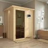 KARIBU Norin Sauna, Naturbelassen, Fichte, 165 X 165 X 202 Cm, Fronteinstieg,mit Graphitfarbener Tür Und Kranz, SET Mit Ofen 4,5 KW Bio Ext. Strg. 1 KARIBU Norin Sauna, Naturbelassen, Fichte, 165 X 165 X 202 Cm, Fronteinstieg,mit Graphitfarbener Tür Und Kranz, SET Mit Ofen 4,5 KW Bio Ext. Strg. -Warmer Garten 30909 6 01.jpg