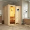 KARIBU Norin Sauna, Naturbelassen, Fichte, 151 X 151 X 198 Cm, Fronteinstieg, Mit Klarglastür, SET Mit Ofen 4,5 KW Ext. Strg. Easy -Warmer Garten 30910 2 01.jpg