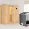 KARIBU Variado Sauna, Naturbelassen, Fichte, 196 X 118 X 198 Cm, Fronteinstieg, Mit Energiespartür, SET Mit Ofen 4,5 KW Bio Ext. Strg. -Warmer Garten 30919 3 01.jpg