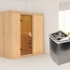 KARIBU Variado Sauna, Naturbelassen, Fichte, 196 X 118 X 198 Cm, Fronteinstieg, Mit Bronzierter Tür, SET Mit Ofen 4,5 KW Integr. Str. -Warmer Garten 30920 1 01.jpg