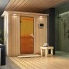 KARIBU Variado Sauna, Naturbelassen, Fichte, 210 X 132 X 202 Cm, Fronteinstieg,mit Bronzierter Tür Und Kranz, SET Mit Ofen 4,5 KW Bio Ext. Strg. -Warmer Garten 30920 6 01.jpg