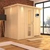 KARIBU Bodin Sauna, Naturbelassen, Fichte, 210 X 165 X 202 Cm, Fronteinstieg, Mit Energiespartür Und Kranz SETmit Ofen 4,5 KW Ext. Strg. Easy 2 KARIBU Bodin Sauna, Naturbelassen, Fichte, 210 X 165 X 202 Cm, Fronteinstieg, Mit Energiespartür Und Kranz SETmit Ofen 4,5 KW Ext. Strg. Easy -Warmer Garten 30924 5 01.jpg
