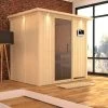 KARIBU Bodin Sauna, Naturbelassen, Fichte, 210 X 165 X 202 Cm, Fronteinstieg,mit Graphitfarbener Tür Und Kranz SETmit Ofen 4,5 KW Bio Ext. Strg. -Warmer Garten 30926 6 01.jpg