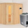 KARIBU Carin Sauna, Naturbelassen, Fichte, 196 X 151 X 198 Cm, Eckeinstieg,mit Energiespartür SETmit Ofen 4,5 KW Ext. Strg. Easy -Warmer Garten 30928 2 01.jpg