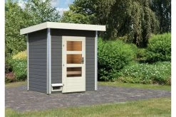 KARIBU Jorgen Saunahaus, Terragrau, Fichte, 196 X 146 X 190 Cm, Fronteinstieg,mit Moderner Tür -Warmer Garten 30936 1 03.jpg