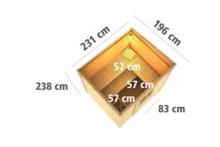 KARIBU Norge Saunahaus, Terragrau, Fichte, 231 X 196 X 190 Cm, Fronteinstieg, Mit Moderner Tür -Warmer Garten 30937 1 05.jpg