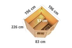 KARIBU Pekka Saunahaus, Terragrau, Fichte, 196 X 196 X 190 Cm, Eckeinstieg, Mit Moderner Tür SET Mit Ofen 9 KW Ext. Strg. -Warmer Garten 30938 2 05.jpg