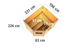 KARIBU Mikka Saunahaus, Terragrau, Fichte, 231 X 196 X 190 Cm, Eckeinstieg, Mit Moderner Tür SET Mit Ofen 9 KW Bio Ext. Strg. -Warmer Garten 30939 3 05.jpg