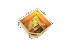 KARIBU Heikki Saunahaus, Terragrau, Fichte, 231 X 231 X 190 Cm, Eckeinstieg, Mit Moderner Tür 17 KARIBU Heikki Saunahaus, Terragrau, Fichte, 231 X 231 X 190 Cm, Eckeinstieg, Mit Moderner Tür -Warmer Garten 30940 1 05.jpg