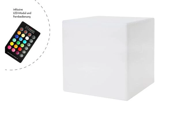 OUTFLEXX Exklusivmodell Shining Cube Dekoleuchte, Polyethylen, 43x 43x43 Cm, Inkl. Fassung Und LED-Leuchtmittel 4 OUTFLEXX Exklusivmodell Shining Cube Dekoleuchte, Polyethylen, 43x 43x43 Cm, Inkl. Fassung Und LED-Leuchtmittel – Bild 2