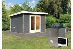 KARIBU Mainburg 1 Saunahaus, Terragrau, Fichte, 309x309x229 Cm, SET 1 Mit Doppelflügeltür, Vorraum Und 9 KW Ofen 20 KARIBU Mainburg 1 Saunahaus, Terragrau, Fichte, 309x309x229 Cm, SET 1 Mit Doppelflügeltür, Vorraum Und 9 KW Ofen -Warmer Garten 31317 5 02.jpg