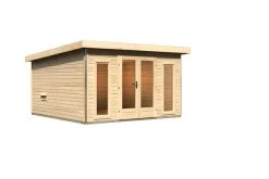 KARIBU Mainburg 3 Saunahaus, Naturbelassen, Fichte, 369x369x229 Cm, SET B Mit Doppelflügeltür Und Vorraum -Warmer Garten 31322 1 02.jpg