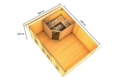KARIBU Mainburg 4 Saunahaus, Naturbelassen, Fichte, 490x368x229 Cm, SET B Mit Doppelflügeltür, Vorraum Und 9 KW Ofen -Warmer Garten 31324 2 05.jpg