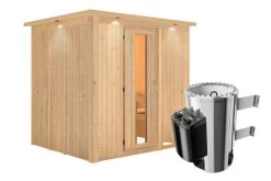 KARIBU Eupin Energiespar-Sauna, Naturbelassen, Fichte, 210x184x202 Cm, Mit Kranz Und 3,6 KW Ofen Integr. Steuerung -Warmer Garten 31392 2 02.jpg