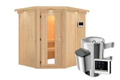 KARIBU Lobin Energiespar-Sauna, Naturbelassen, Fichte, 210x184x202 Cm, Mit Kranz Und 3,6 KW Ofen Ext. Steuerung Modern 19 KARIBU Lobin Energiespar-Sauna, Naturbelassen, Fichte, 210x184x202 Cm, Mit Kranz Und 3,6 KW Ofen Ext. Steuerung Modern -Warmer Garten 31393 3 03.jpg