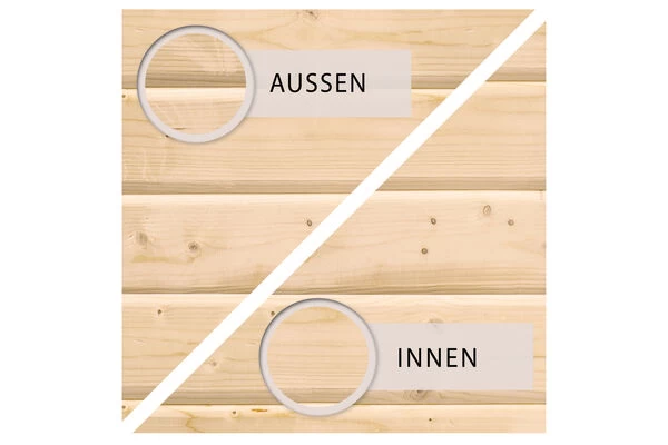 KARIBU Lobin Energiespar-Sauna, Naturbelassen, Fichte, 210x184x202 Cm, Mit Kranz Und 3,6 KW Ofen Ext. Steuerung Modern 6 KARIBU Lobin Energiespar-Sauna, Naturbelassen, Fichte, 210x184x202 Cm, Mit Kranz Und 3,6 KW Ofen Ext. Steuerung Modern – Bild 4