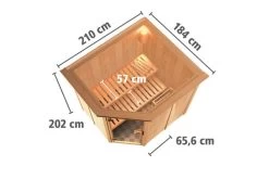 KARIBU Lobin Energiespar-Sauna, Naturbelassen, Fichte, 210x184x202 Cm, Mit Kranz Und 3,6 KW Ofen Ext. Steuerung Modern 21 KARIBU Lobin Energiespar-Sauna, Naturbelassen, Fichte, 210x184x202 Cm, Mit Kranz Und 3,6 KW Ofen Ext. Steuerung Modern -Warmer Garten 31393 3 05.jpg