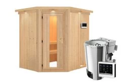 KARIBU Lobin Energiespar-Sauna, Naturbelassen, Fichte, 210x184x202 Cm, Mit Kranz Und 3,6 KW Bio-Ofen Ext. Steuerung Easy 19 KARIBU Lobin Energiespar-Sauna, Naturbelassen, Fichte, 210x184x202 Cm, Mit Kranz Und 3,6 KW Bio-Ofen Ext. Steuerung Easy -Warmer Garten 31393 4 03.jpg