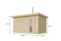 KARIBU Skrollan 3 Saunahaus, Naturbelassen, Fichte, 396x231x227 Cm, Milchglastür & Holzofen Inkl. Schornstein -Warmer Garten 31399 7 05.jpg