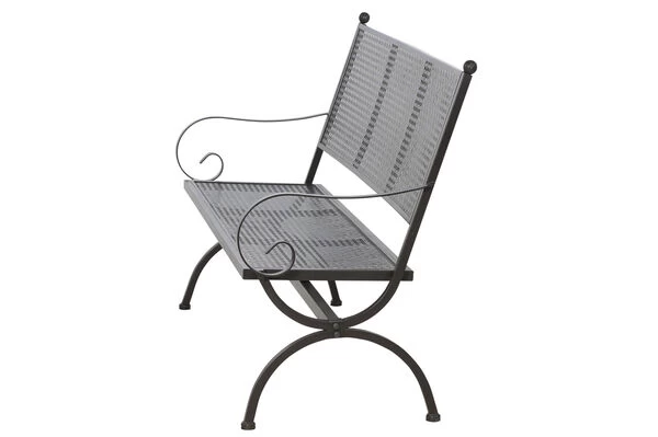 MBM Bank Romeo, Marone, Schmiedeeisen Verzinkt, Pulverbeschichtet, 3-Sitzer, 171x101x68 Cm 5 MBM Bank Romeo, Marone, Schmiedeeisen Verzinkt, Pulverbeschichtet, 3-Sitzer, 171x101x68 Cm – Bild 3