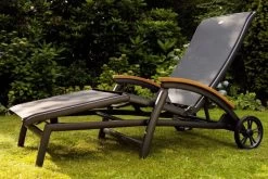 HARTMAN Da Vinci Gartenliege, Xerix/anthrazit, Alu/Textilene, 170 X 82 X 30 Cm, Mit FSC-Teak-Armlehnen -Warmer Garten 3 11664 1.jpg