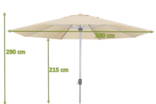 DOPPLER Active Mittelstockschirm, Natur, Aluminium/Textil, Ø 380 Cm, Mit Kurbel 5 DOPPLER Active Mittelstockschirm, Natur, Aluminium/Textil, Ø 380 Cm, Mit Kurbel – Bild 3