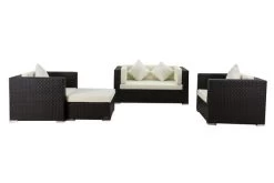 OUTFLEXX Loungemöbel-Set, 5 Personen, Braun, Polyrattan, Wasserfeste Kissenbox -Warmer Garten 3 1298 BOX A.jpg