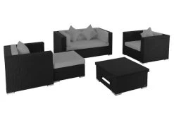 OUTFLEXX Loungemöbel-Set, 5 Personen, Schwarz, Polyrattan, Inkl. Loungetisch, Wasserfeste Kissenbox 13 OUTFLEXX Loungemöbel-Set, 5 Personen, Schwarz, Polyrattan, Inkl. Loungetisch, Wasserfeste Kissenbox -Warmer Garten 3 1299 BOX D.jpg