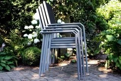 VILLANA Gartenstuhl, Silber/schwarz, Aluminium/Textil, 58 X 57 X 90 Cm, Stapelbar 12 VILLANA Gartenstuhl, Silber/schwarz, Aluminium/Textil, 58 X 57 X 90 Cm, Stapelbar -Warmer Garten 3 13398.jpg