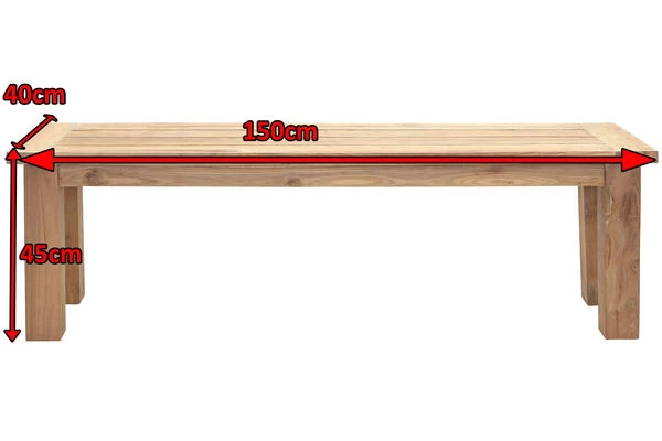 OUTFLEXX Sitzbank, Natur, Recyceltes SLVK-Teakholz, 150 X 40 X 45 Cm 7 OUTFLEXX Sitzbank, Natur, Recyceltes SLVK-Teakholz, 150 X 40 X 45 Cm – Bild 5