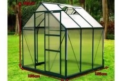 OUTFLEXX Gewächshaus, Grün, Alu/Polycarbonat, 4mm, Inkl. Fundament, Pulverb. 195 X 195 X 205 Cm -Warmer Garten 3 13742.jpg