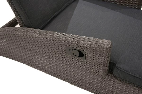 Ploß Rocking Comfort Rollliege, Grau/braun-meliert, Polyrattan, 195x65x42cm, Verstellbar, Hohe Sitzhöhe 5 Ploß Rocking Comfort Rollliege, Grau/braun-meliert, Polyrattan, 195x65x42cm, Verstellbar, Hohe Sitzhöhe – Bild 3