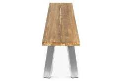 OUTFLEXX Gartenbank, Edelstahl/recyceltes FSC®-Teak, 220x40x45xm, A-Gestell, Rustikal Gebürstet -Warmer Garten 3 18324.jpg