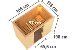 KARIBU Systemsauna Variado, Fichtenholz 68mm, Fronteinstieg, Ca. 2,4m² -Warmer Garten 3 18408 17.jpg
