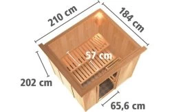 KARIBU Systemsauna Sodin, Fichtenholz 68mm, Fronteinstieg, Ca. 3,3m² -Warmer Garten 3 18412 21.jpg