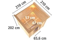 KARIBU Systemsauna Rodin, Fichtenholz 68mm, Fronteinstieg, Ca. 3,8m² -Warmer Garten 3 18415 23.jpg