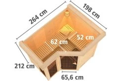 KARIBU Massivholzsauna Amara, Fichtenholz 40mm, Eckeinstieg, Ca. 2m² -Warmer Garten 3 18447 7.jpg