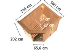 KARIBU Systemsauna Saja, Fichtenholz 68mm, Eckeinstieg, Ca. 2,7m² -Warmer Garten 3 18461 5.jpg