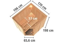 KARIBU Systemsauna Lilja, Fichtenholz 68mm, Eckeinstieg, Ca. 3m² -Warmer Garten 3 18464 9.jpg
