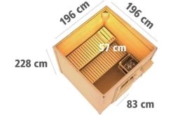 KARIBU Saunahaus Torge, Fichtenholz 38mm, Fronteinstieg, Ca. 3,7m² -Warmer Garten 3 18474 9.jpg